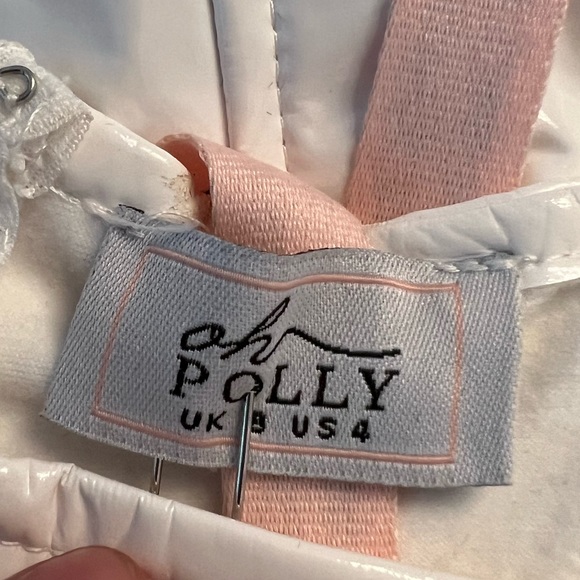 Vinyl Square Neck Mini Dress in white, OH POLLY - Picture 5 of 6